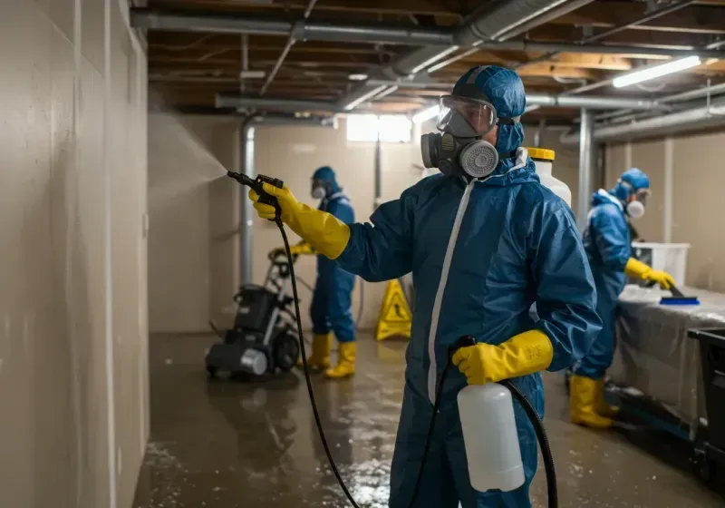 Basement Sanitization and Antimicrobial Treatment process in Woodcreek, TX