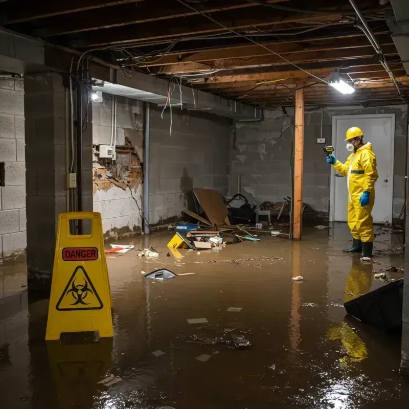 Flooded Basement Electrical Hazard in Woodcreek, TX Property