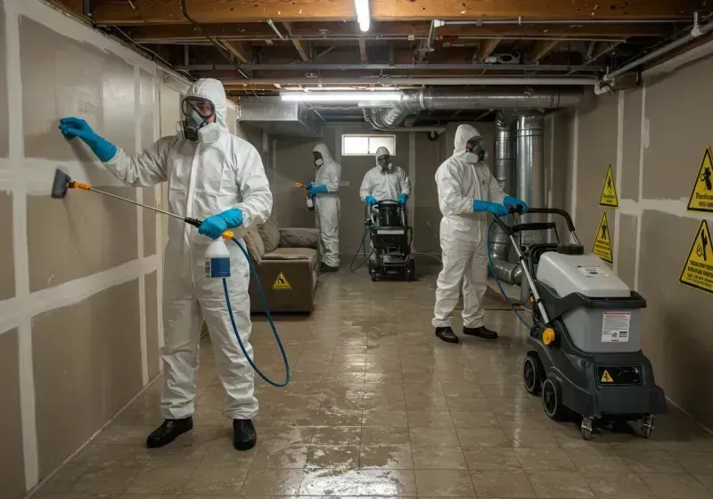 Basement Moisture Removal and Structural Drying process in Woodcreek, TX